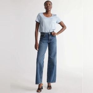 Quince Washable Silk Stretch Tee - Ballard Blue